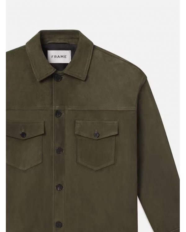 VESTE CLEAN SUEDE JACKET DARK OLIVE