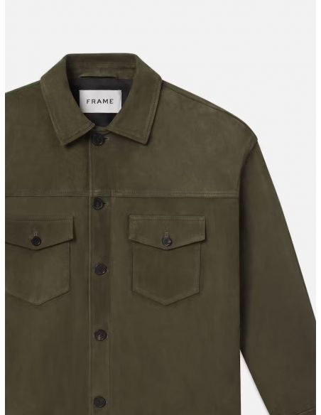 VESTE CLEAN SUEDE JACKET DARK OLIVE