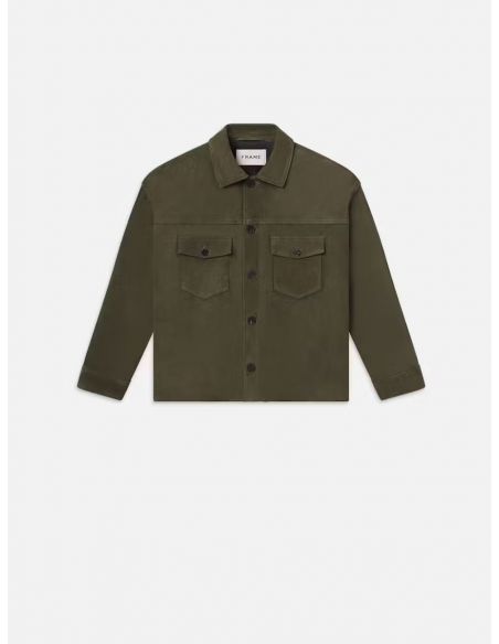 VESTE CLEAN SUEDE JACKET DARK OLIVE