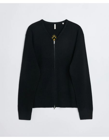 CARDIGAN MOVIE ZIP BLACK
