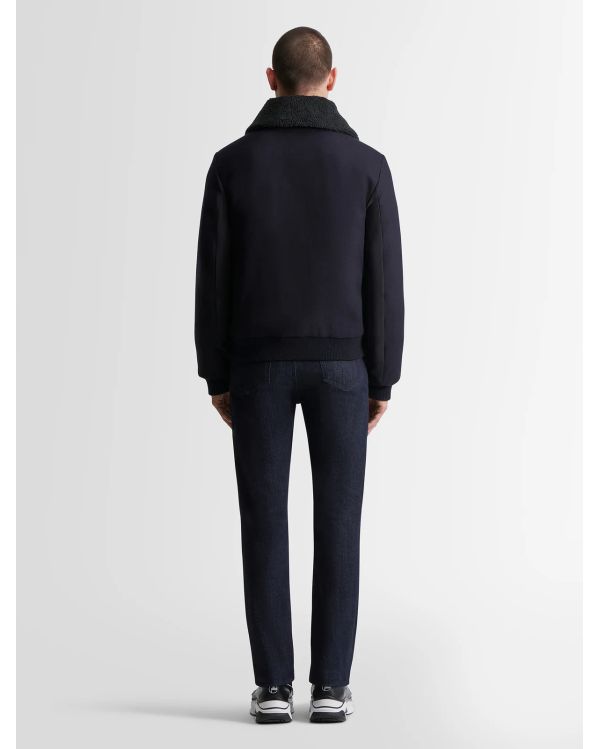 BLOUSON BARTHELEMY WOOL BLEU FONCÉ 2