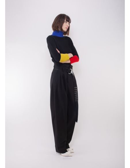 PANTALON ANGELA OVERSIZED WIDE LEG PLEATED BLACK