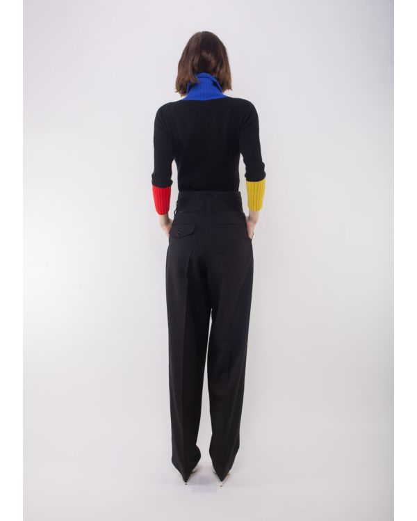 PANTALON ANGELA OVERSIZED WIDE LEG PLEATED BLACK 2