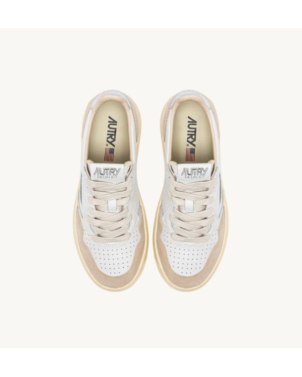 SNEAKERS MEDALIST LOW WOM LEATHER / SUEDE WHITE / SILVER