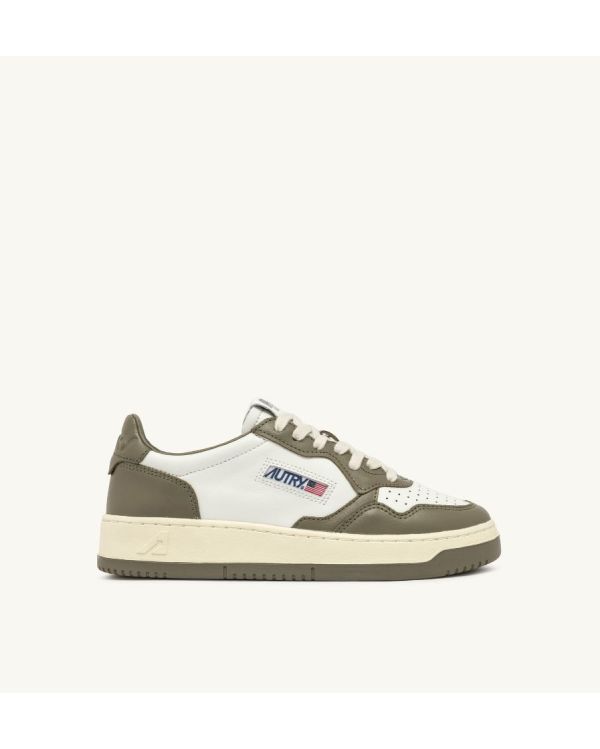 SNEAKERS MEDALIST LOW MAN LEATHER WHITE / MILITARY GREEN