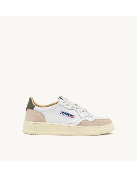 SNEAKERS MEDALIST LOW MAN LEATHER / SUEDE WHITE / CVRT GREEN