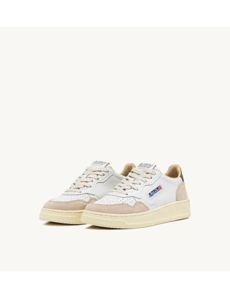 SNEAKERS MEDALIST LOW MAN LEATHER / SUEDE WHITE / CVRT GREEN