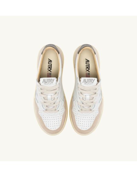 SNEAKERS MEDALIST LOW MAN LEATHER / SUEDE WHITE / CVRT GREEN