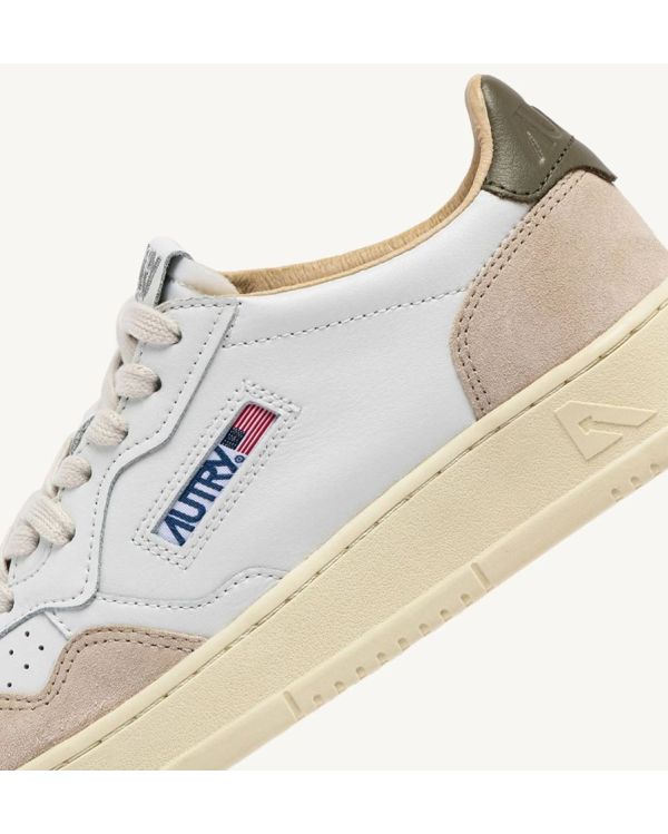 SNEAKERS MEDALIST LOW MAN LEATHER / SUEDE WHITE / CVRT GREEN