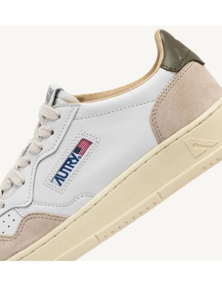 SNEAKERS MEDALIST LOW MAN LEATHER / SUEDE WHITE / CVRT GREEN