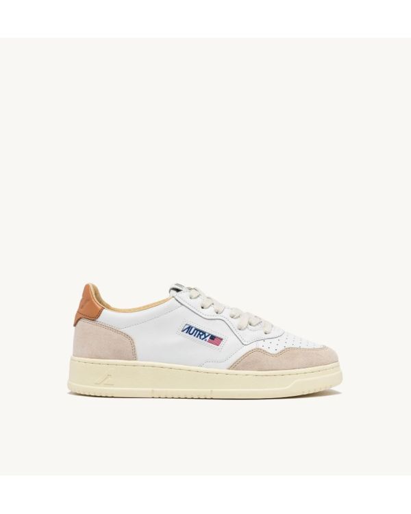 SNEAKERS MEDALIST LOW MAN LEATHER / SUEDE WHITE / SAND STORM