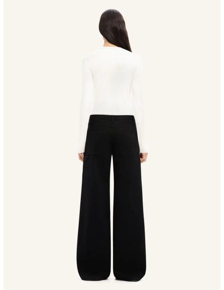 SWEATER SHOULDER SNAPS RIB KNIT HERITAGE WHITE