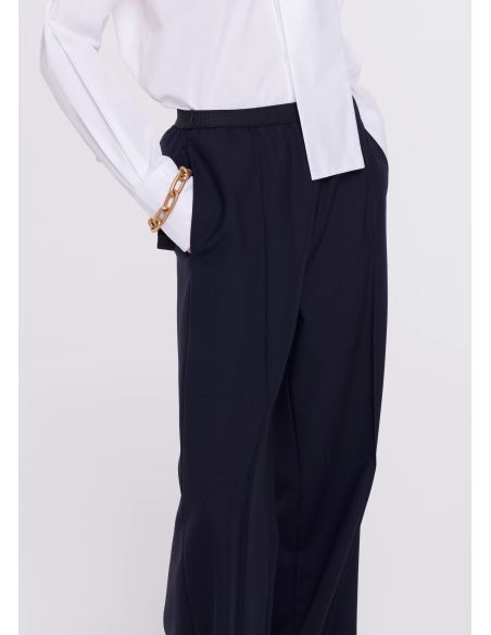 PANTALON WOOL BLUE BLACK