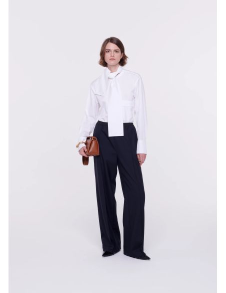 PANTALON WOOL BLUE BLACK