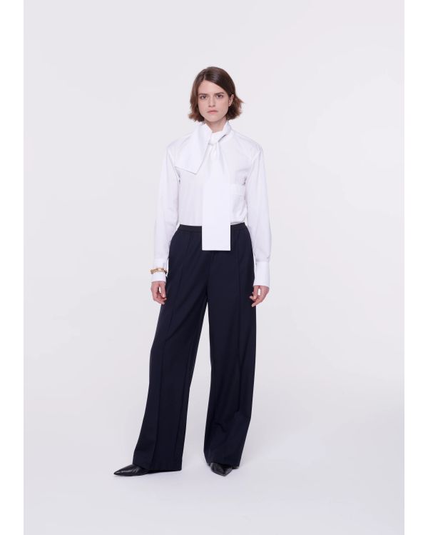 PANTALON WOOL BLUE BLACK