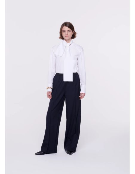 PANTALON WOOL BLUE BLACK