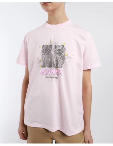 TSHIRT BASIC KITTENS RELAXED CHALK PINK
