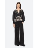BLOUSE KNGSLEY EMBROIDERY L/SLV BLACK