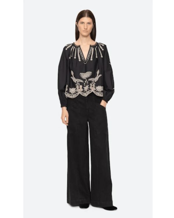 BLOUSE KNGSLEY EMBROIDERY L/SLV BLACK 2