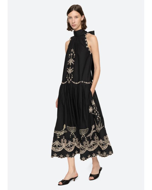 ROBE KINGSLEY EMBROIDERY BLACK