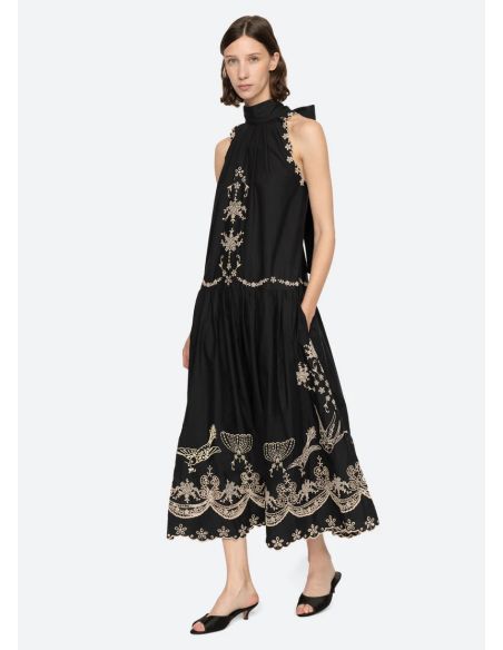 ROBE KINGSLEY EMBROIDERY BLACK