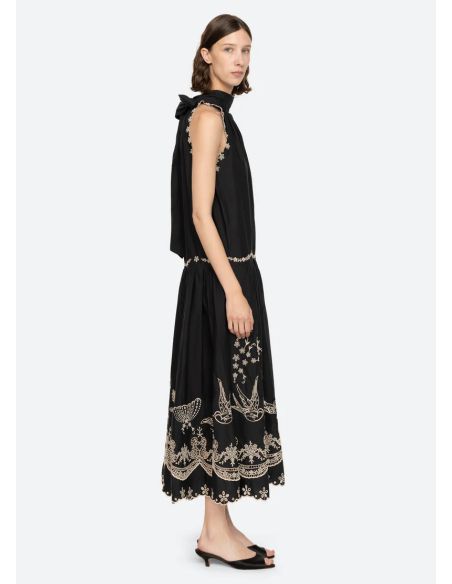 ROBE KINGSLEY EMBROIDERY BLACK