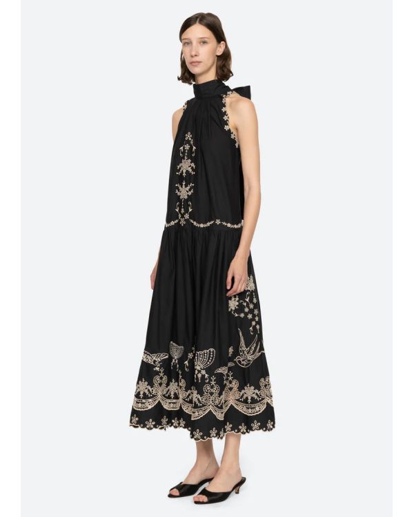 ROBE KINGSLEY EMBROIDERY BLACK