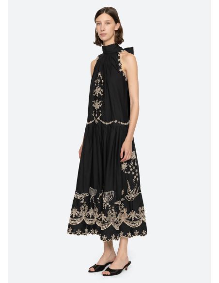 ROBE KINGSLEY EMBROIDERY BLACK