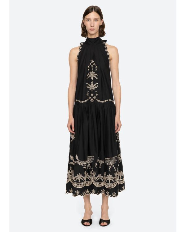 ROBE KINGSLEY EMBROIDERY BLACK