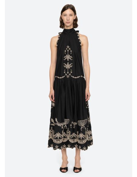 ROBE KINGSLEY EMBROIDERY BLACK