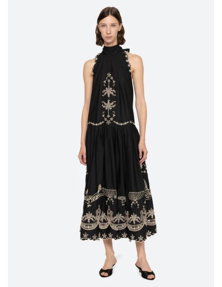 ROBE KINGSLEY EMBROIDERY BLACK
