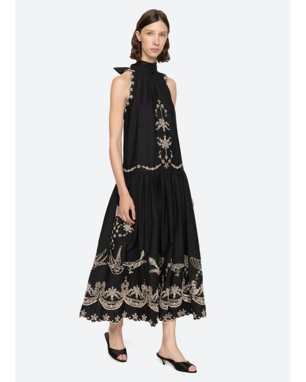 ROBE KINGSLEY EMBROIDERY BLACK