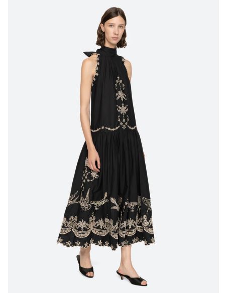 ROBE KINGSLEY EMBROIDERY BLACK