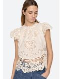 TOP GIANNA LACE FLUTTER SLV BONE