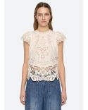 TOP GIANNA LACE FLUTTER SLV BONE