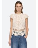 TOP GIANNA LACE FLUTTER SLV BONE
