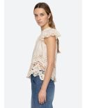 TOP GIANNA LACE FLUTTER SLV BONE