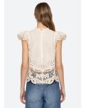 TOP GIANNA LACE FLUTTER SLV BONE