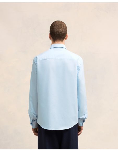 BLUE SHIRT WITH BUTTON-DOWN COLLAR AMI DE COEUR IN SKY BLUE COTTON