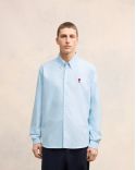 BLUE SHIRT WITH BUTTON-DOWN COLLAR AMI DE COEUR IN SKY BLUE COTTON