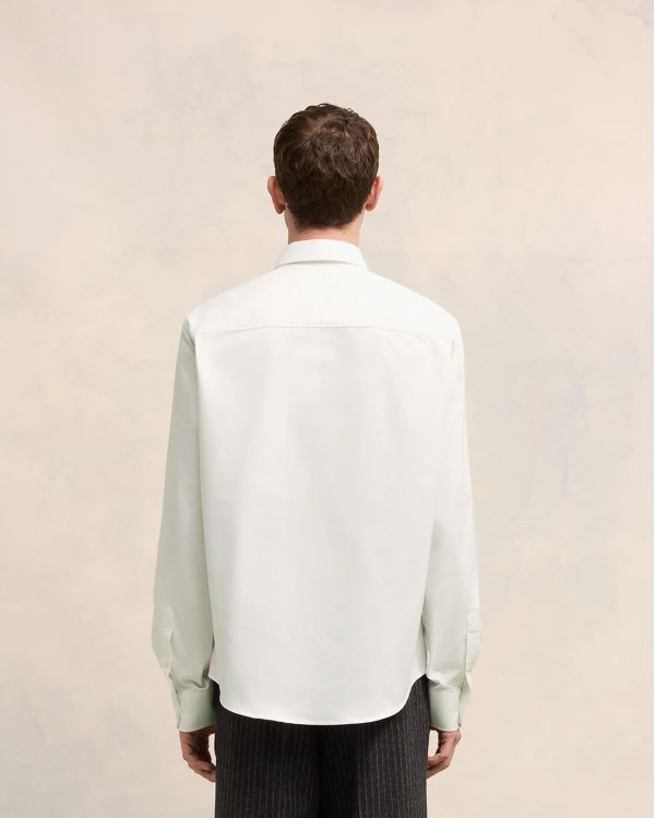 CHEMISE COL BOUTONNE AMI DE COEUR EN COTON BLANC NATUREL