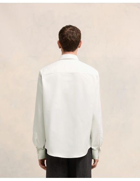 CHEMISE COL BOUTONNE AMI DE COEUR EN COTON BLANC NATUREL