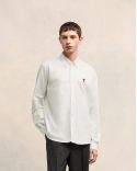 AMI DE COEUR BUTTON-DOWN COLLAR SHIRT IN NATURAL WHITE COTTON