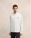 AMI DE COEUR BUTTON-DOWN COLLAR SHIRT IN NATURAL WHITE COTTON