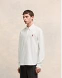 CHEMISE COL BOUTONNE AMI DE COEUR EN COTON BLANC NATUREL