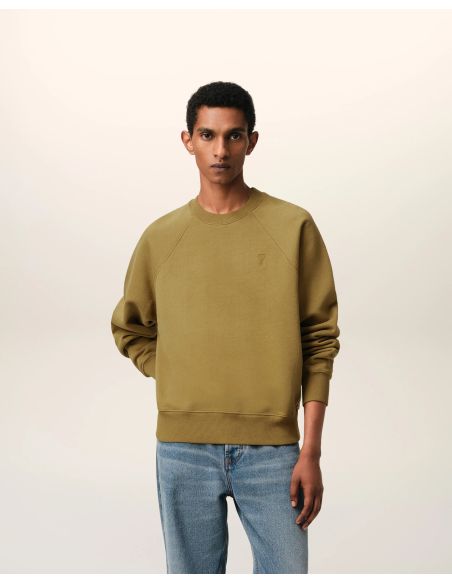 SWEATSHIRT AMI DE COEUR TON SUR TON EN COTON HAVANE