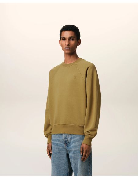SWEATSHIRT AMI DE COEUR TON SUR TON EN COTON HAVANE