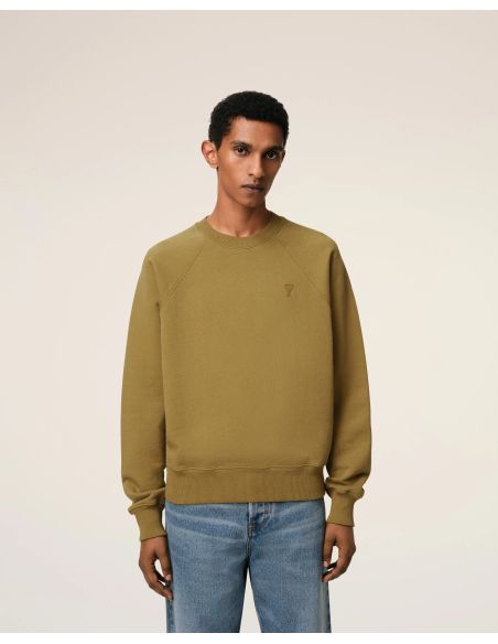 SWEATSHIRT AMI DE COEUR TON SUR TON EN COTON HAVANE