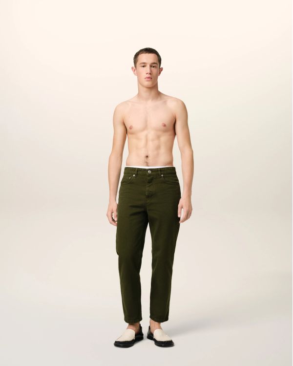 JEAN VERT COUPE TAPERED LODEN 2