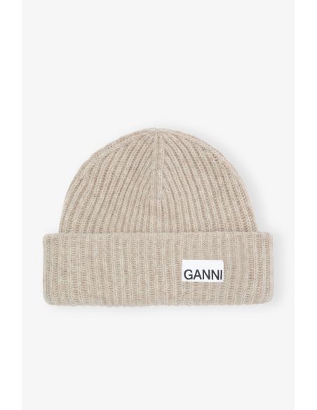 BONNET OVERSIZED WOOL RIB KNIT BRAZILIAN SAND